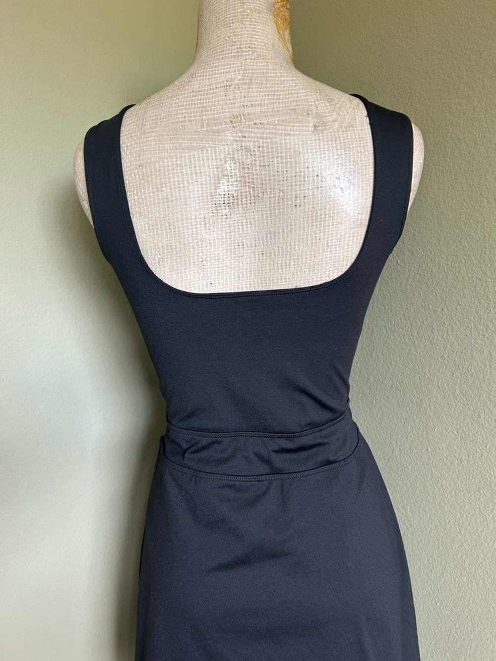 NWOT Women's Black drawing waist Tie Tennis Dress w/Shorts - Picture 7 of 11